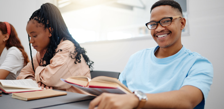 57862906 Reading Books And Language Student Portrait Studying In